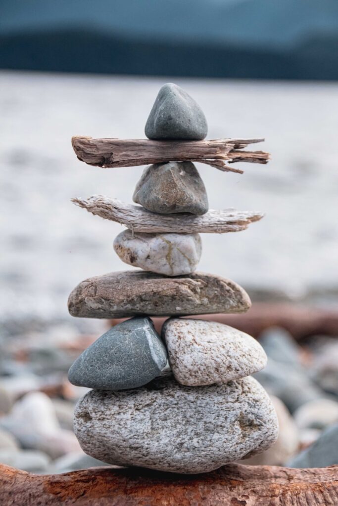 a pile of rocks stacked on top of each other
