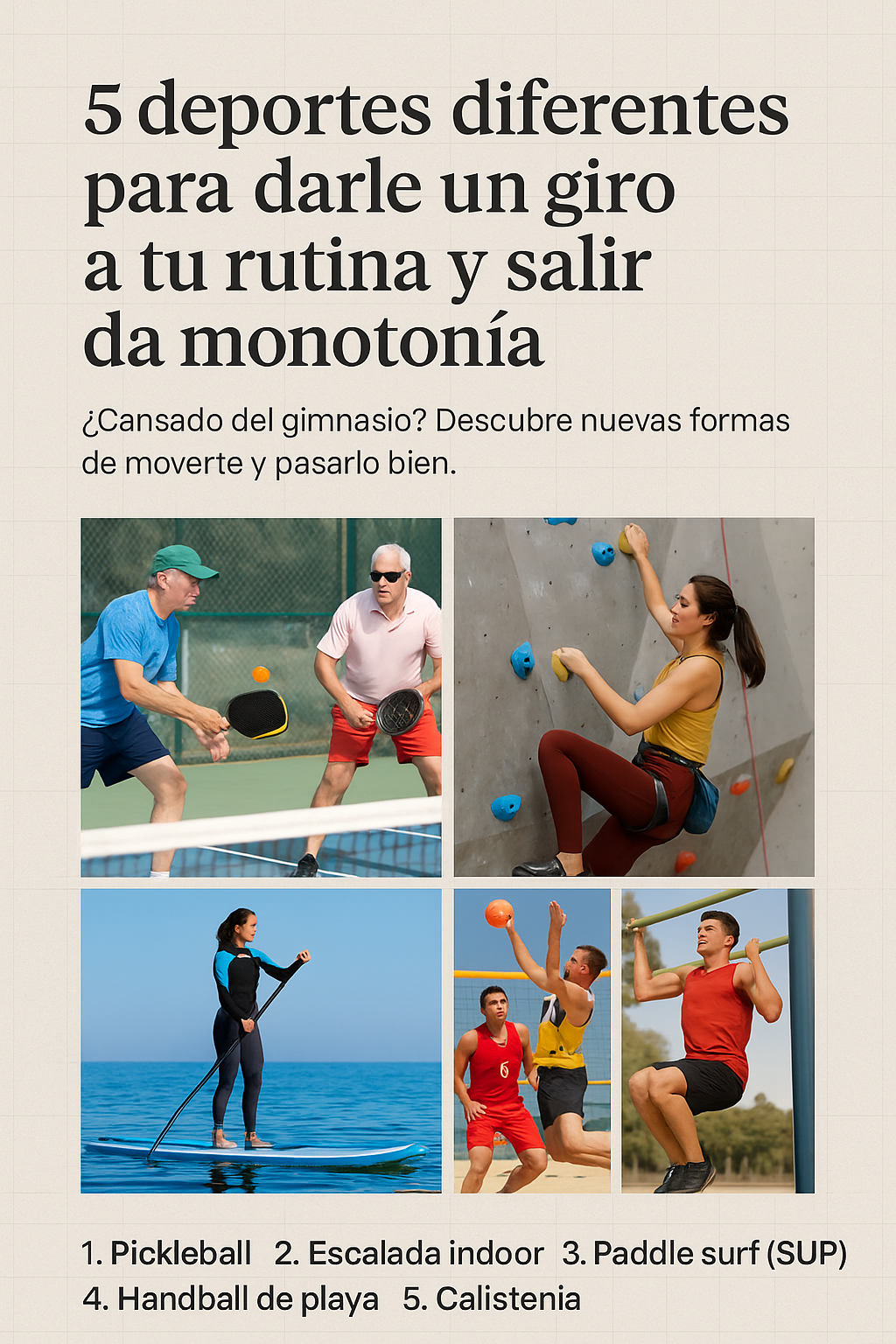 5 deportes diferentes para darle un giro a tu rutina y salir de la monotonía