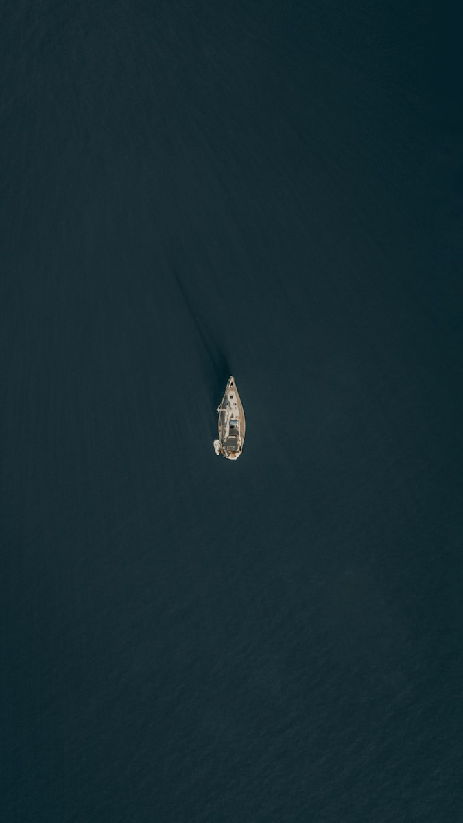aerial view of boat on sea during daytime
