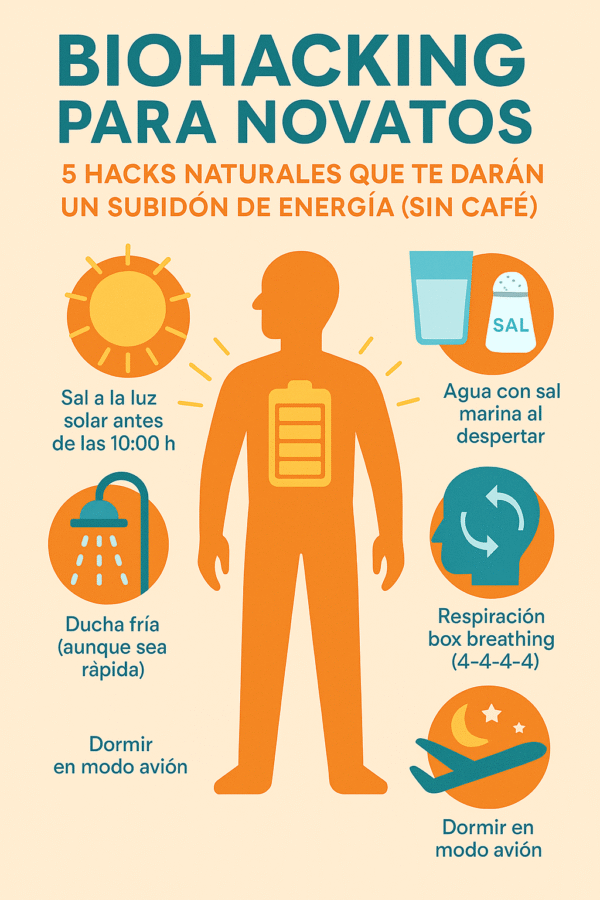 Biohacking para Novatos: 5 Hacks Naturales que te Darán un Subidón de Energía (Sin Café)